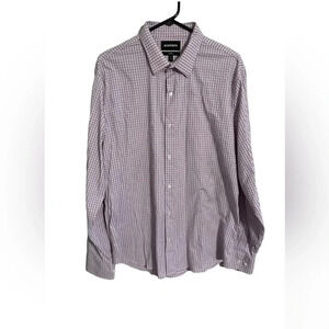 Bonobos Standard Nylon Performance Button Up Purple Check Dress Shirt